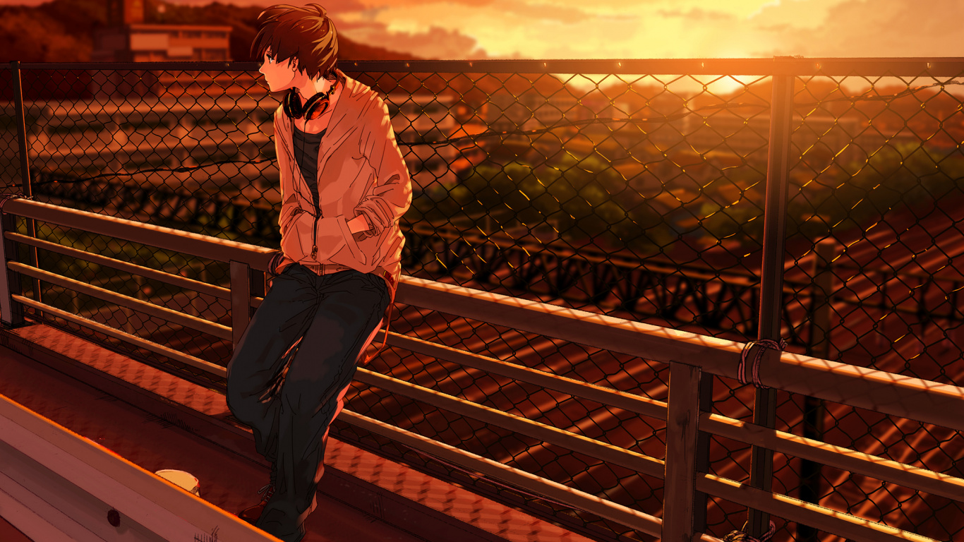 Woman in White Long Sleeve Shirt and Brown Pants Standing on Balcony During Daytime. Wallpaper in 1366x768 Resolution