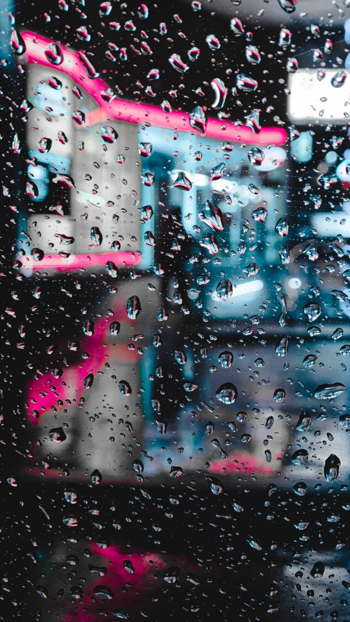Gotas de Agua en la Ventana de Vidrio. Wallpaper in 720x1280 Resolution