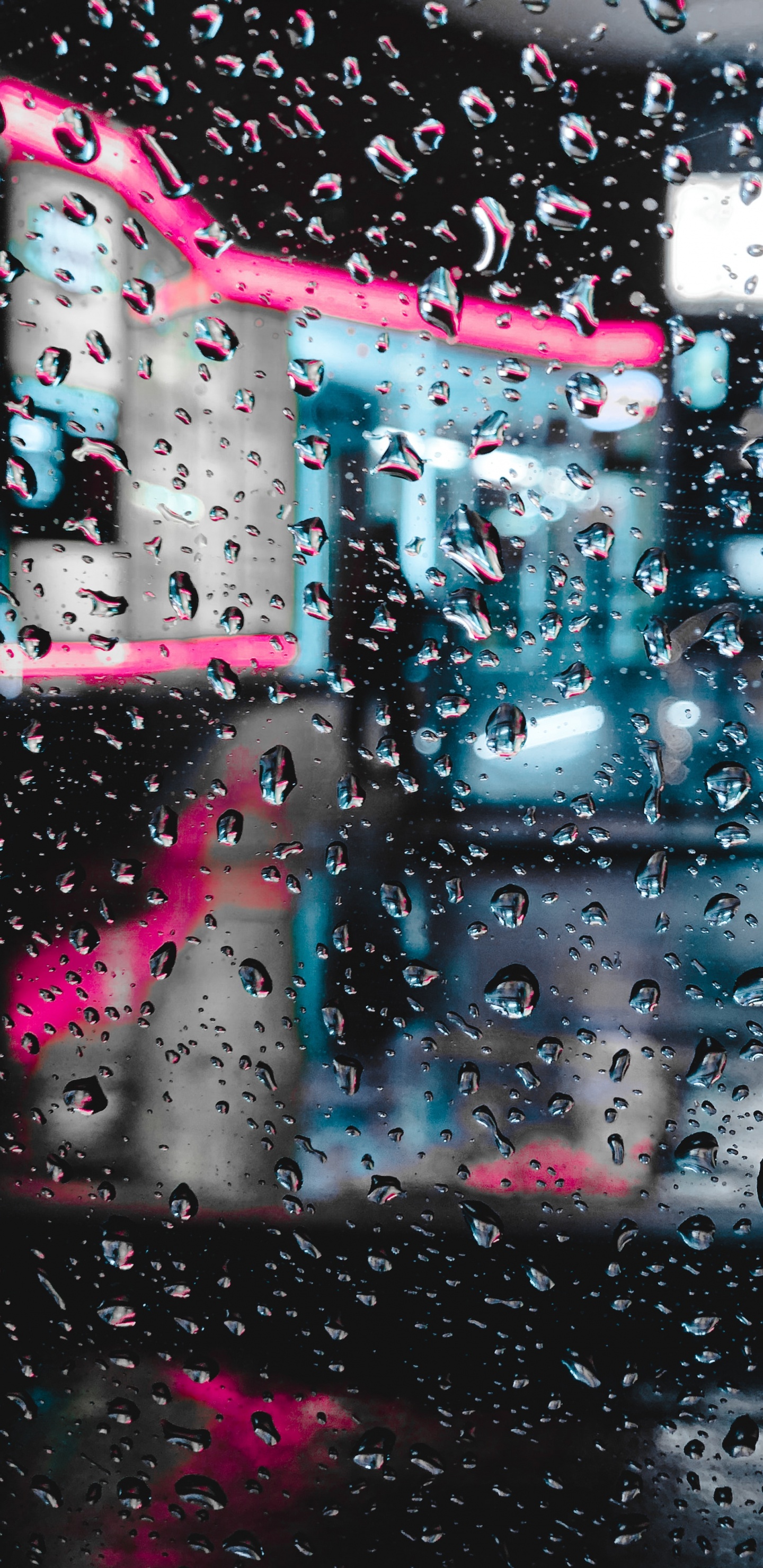 Gouttes D'eau Sur la Vitre. Wallpaper in 1440x2960 Resolution