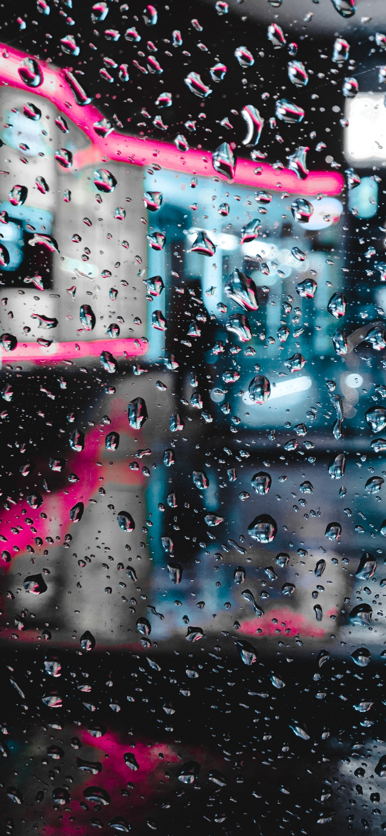 Water Droplets on Glass Window. Wallpaper in 1242x2688 Resolution