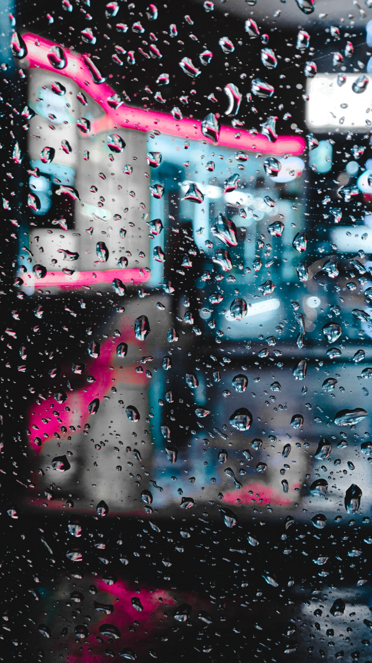 Water Droplets on Glass Window. Wallpaper in 750x1334 Resolution