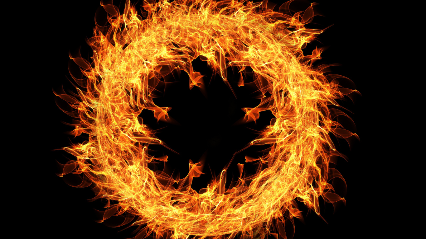 Lumière Orange Sur Fond Noir. Wallpaper in 1366x768 Resolution