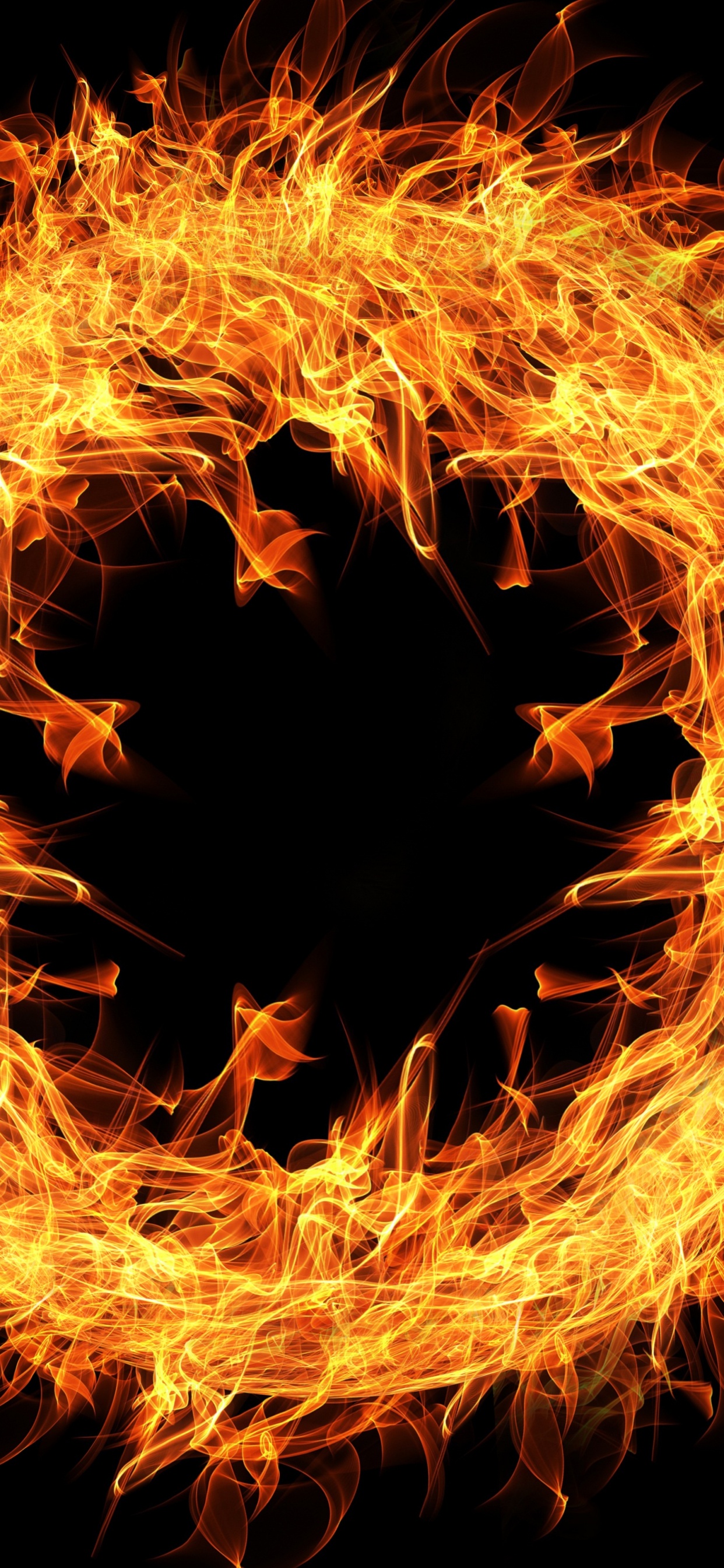 Orange Light on Black Background. Wallpaper in 1242x2688 Resolution