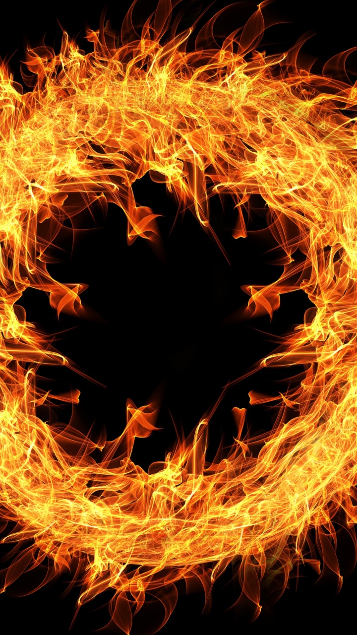 Oranges Licht Auf Schwarzem Hintergrund. Wallpaper in 720x1280 Resolution