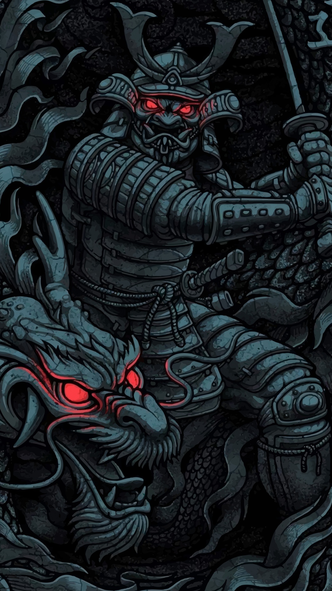 Japanese Samurai, Samurai, Japanese Art, Oni, Art. Wallpaper in 1080x1920 Resolution