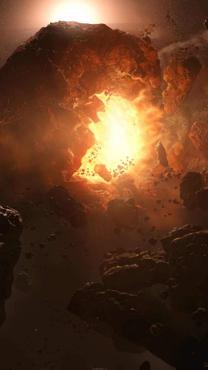 Silueta de Rocas y Fuego Durante la Noche. Wallpaper in 720x1280 Resolution