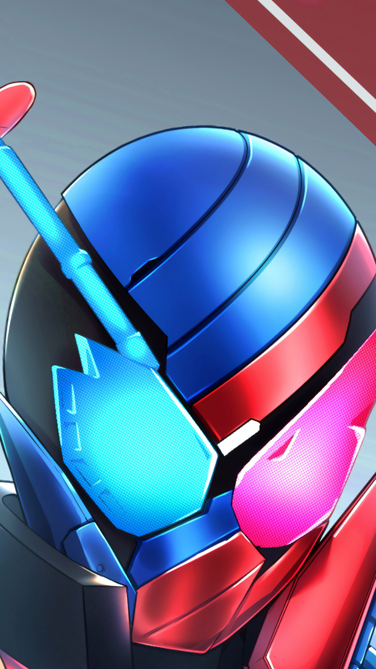 Illustration Abstraite Bleue et Rouge. Wallpaper in 750x1334 Resolution