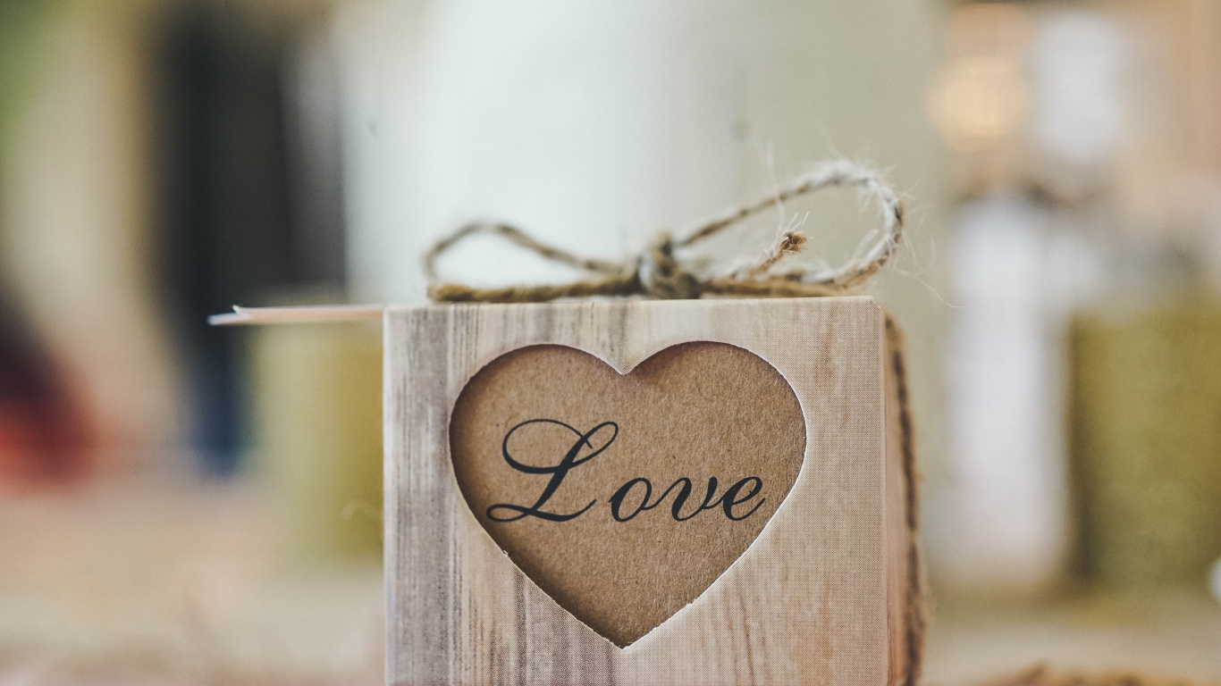 Heart, Gift, Valentines Day, Love, Text. Wallpaper in 1366x768 Resolution