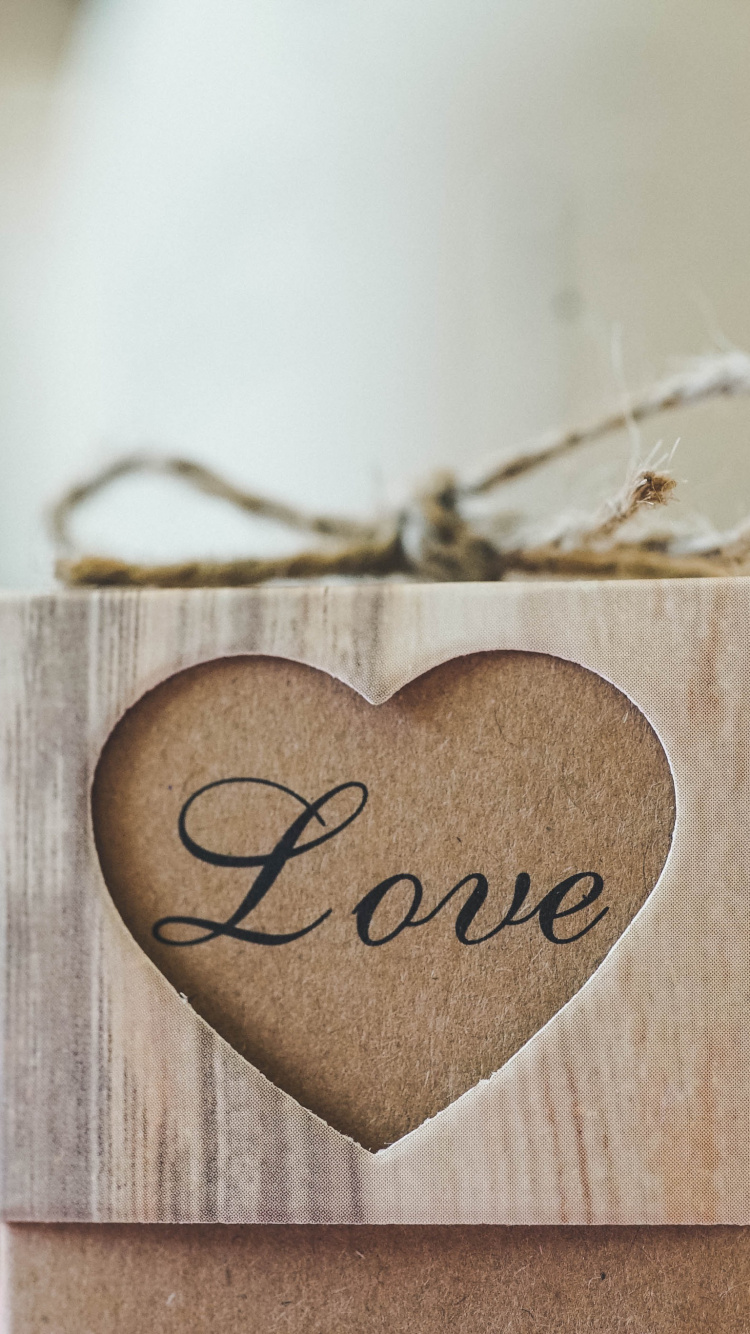 Heart, Gift, Valentines Day, Love, Text. Wallpaper in 750x1334 Resolution