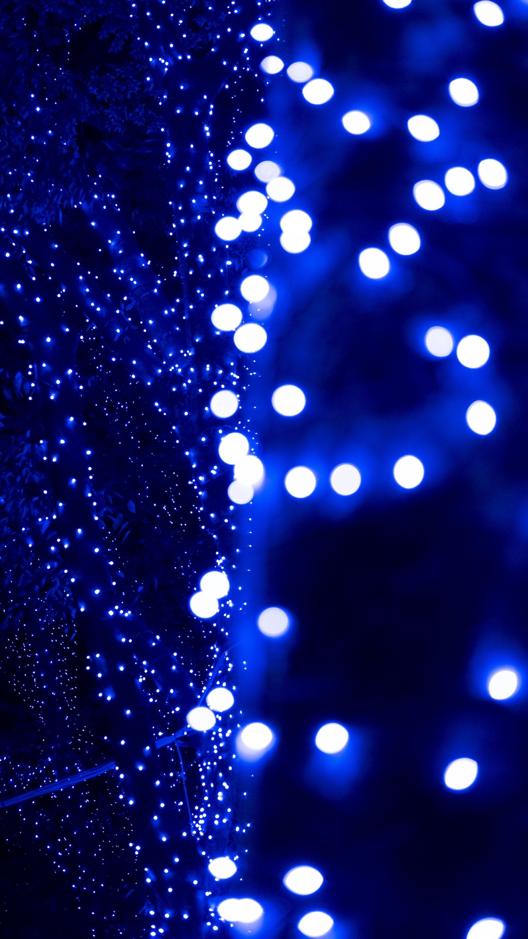 Blue and White Light Bokeh. Wallpaper in 1080x1920 Resolution