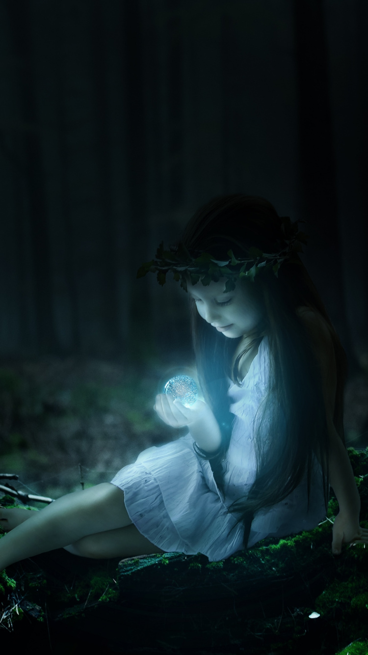 人类的身体, 草, 森林, 午夜 壁纸 750x1334 允许