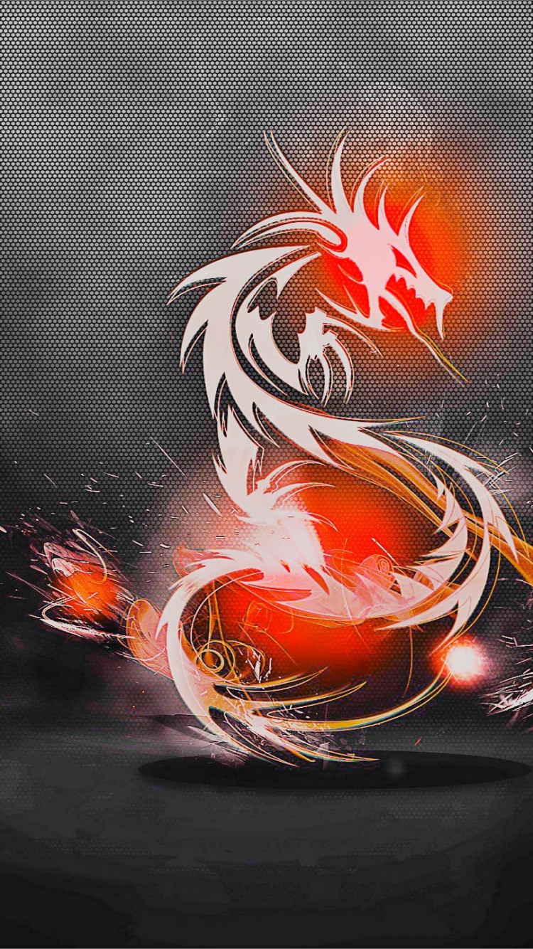 Weiße Und Orange Vogelillustration. Wallpaper in 750x1334 Resolution