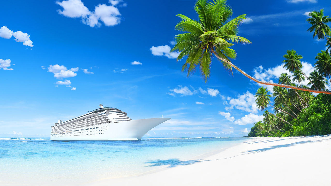 Barco Blanco en el Mar Bajo un Cielo Azul Durante el Día. Wallpaper in 1280x720 Resolution