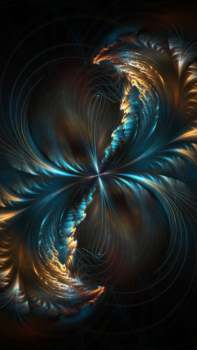 Blaues Und Weißes Licht Digitale Tapete. Wallpaper in 750x1334 Resolution