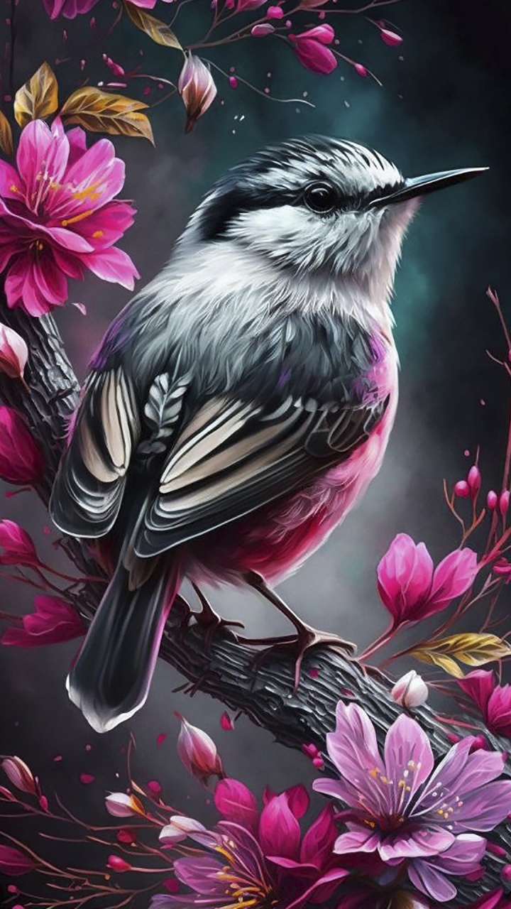 la Floraison de la Plante, Art, Oiseau, Botanique, Nature. Wallpaper in 720x1280 Resolution