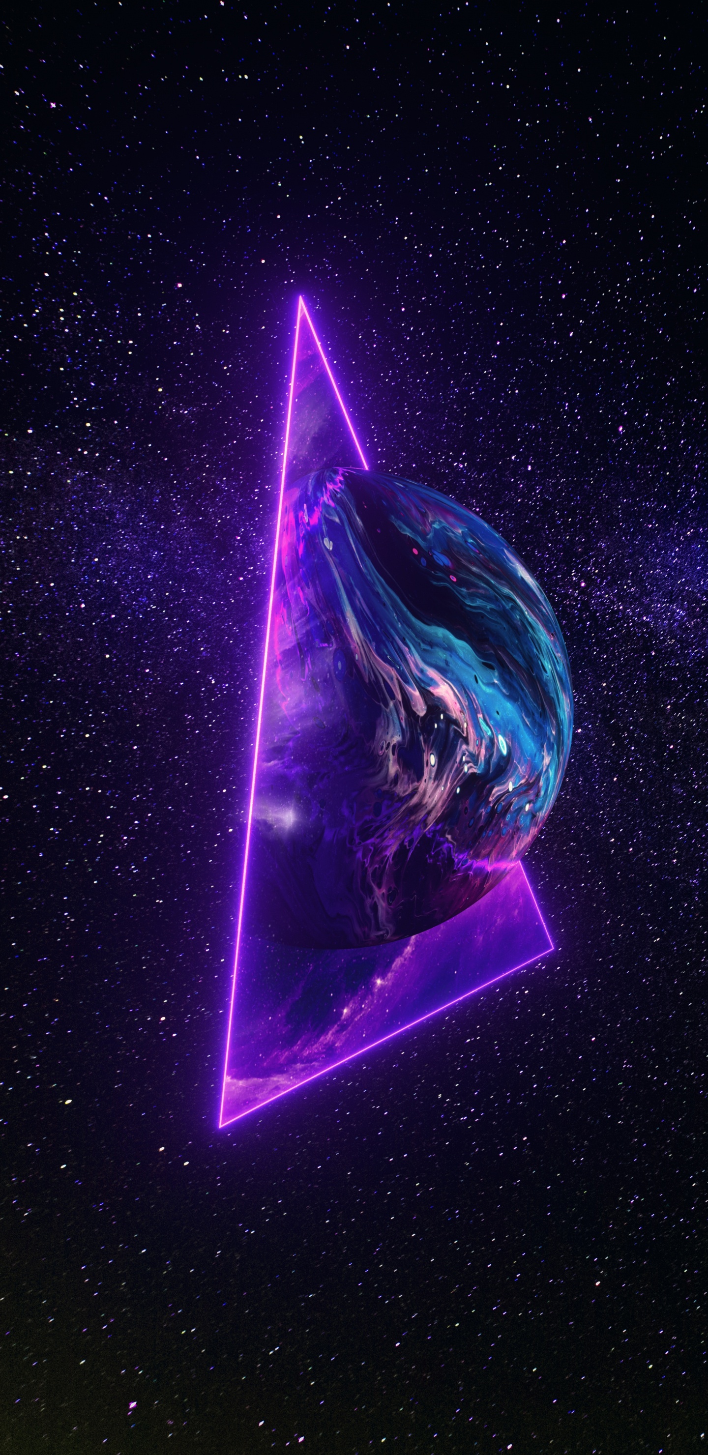 Morado, Objeto Astronómico, Violeta, Arte, Galaxia. Wallpaper in 1440x2960 Resolution