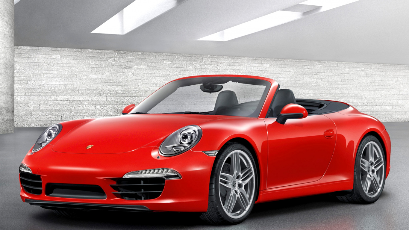 Ferrari 458 Italia Rojo Estacionado Sobre Pavimento Gris. Wallpaper in 1366x768 Resolution