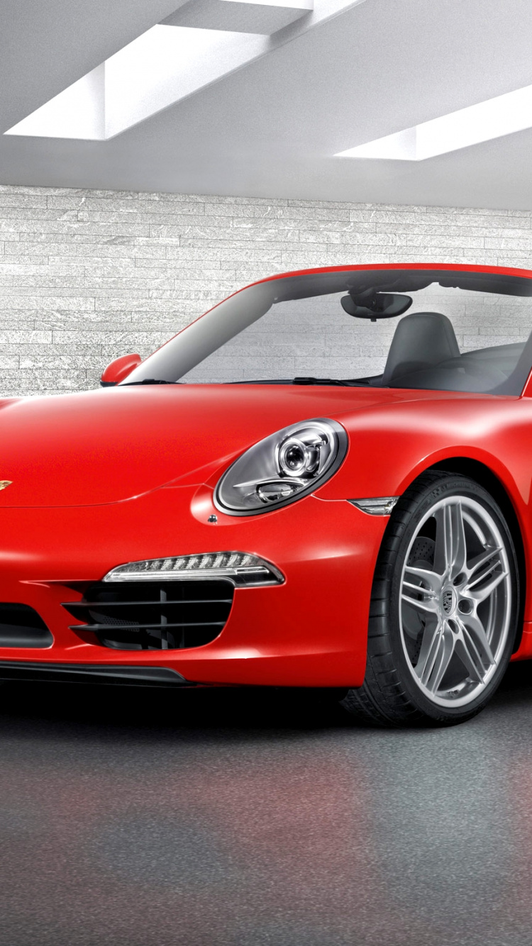 Red Ferrari 458 Italia Parked on Gray Pavement. Wallpaper in 750x1334 Resolution