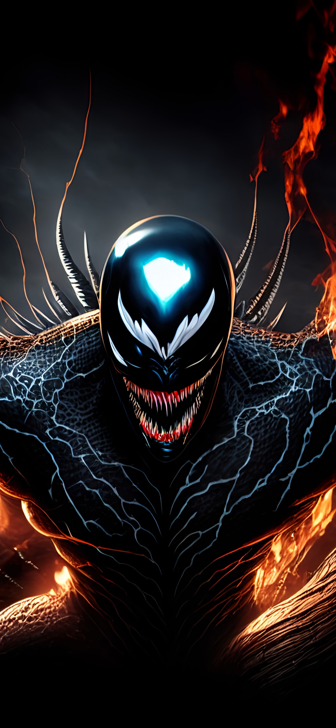 Cartoon, Gas, Art, Electric Blue, Darkness. Wallpaper in 1125x2436 Resolution