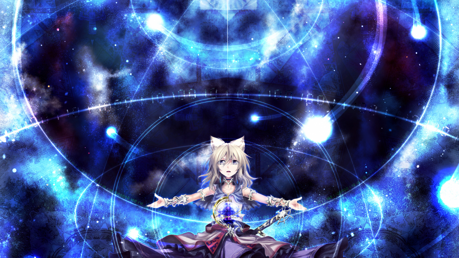 Dragon Bleu et Blanc Avec Lumière Bleue. Wallpaper in 1920x1080 Resolution