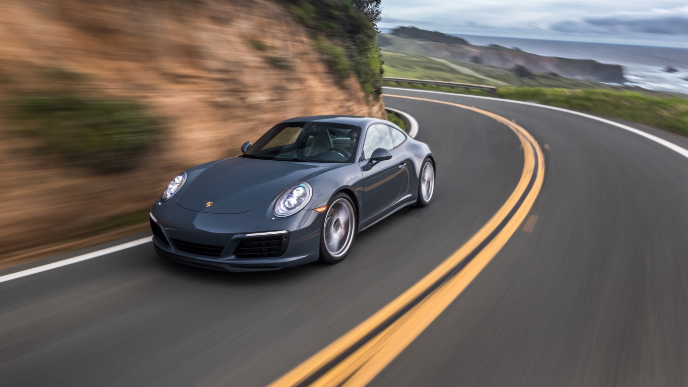 Black Porsche 911 on Road During Daytime. Wallpaper in 1366x768 Resolution