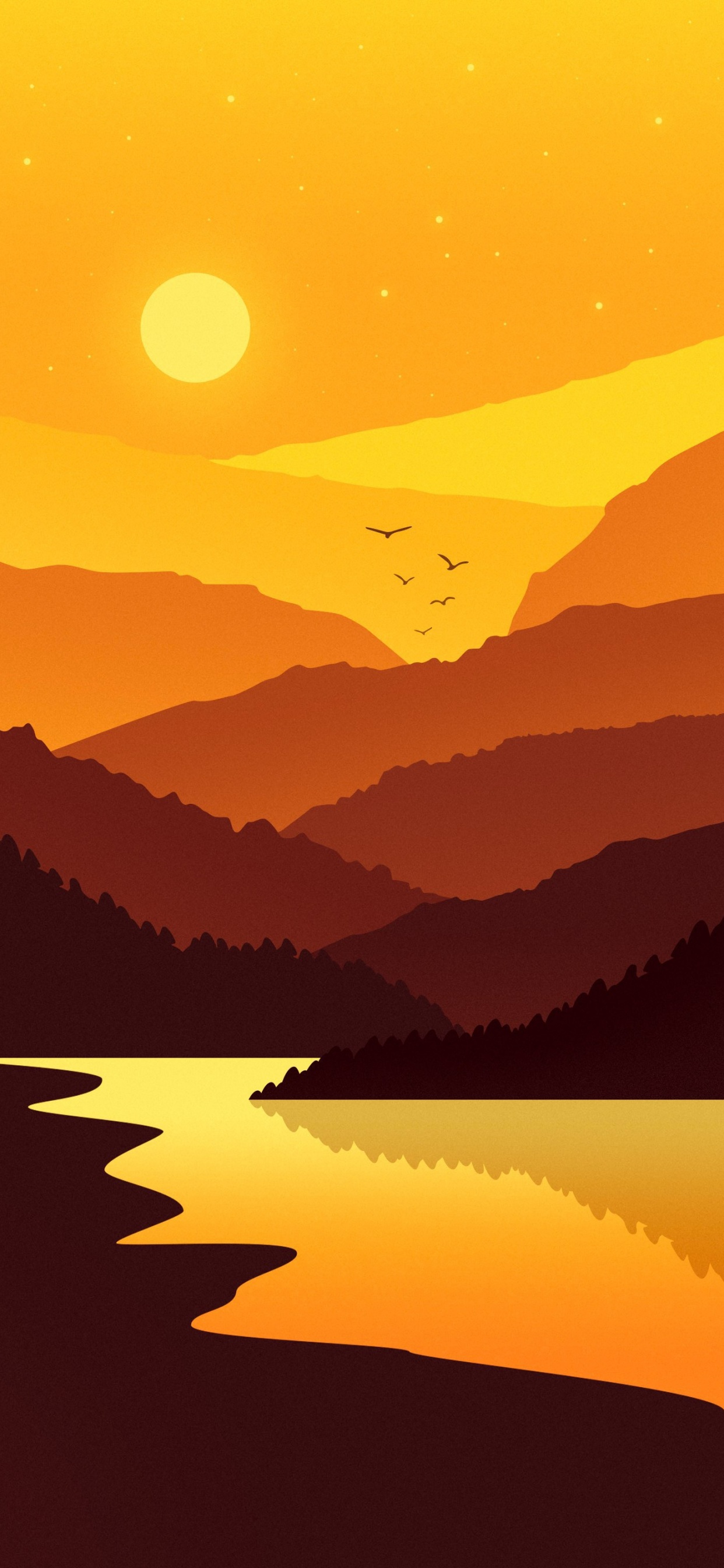 Wasser, Atmosphäre, Afterglow, Licht, Natur. Wallpaper in 1242x2688 Resolution