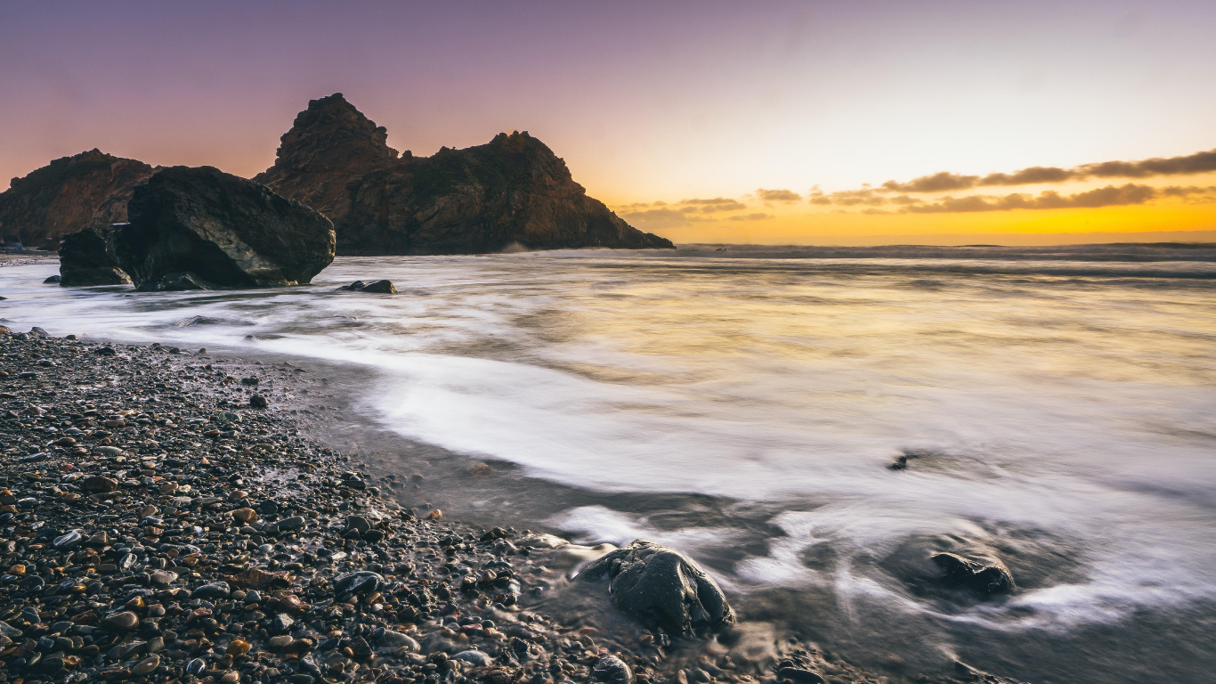 Mer, Rive, Plage, Nature, Côte. Wallpaper in 1366x768 Resolution