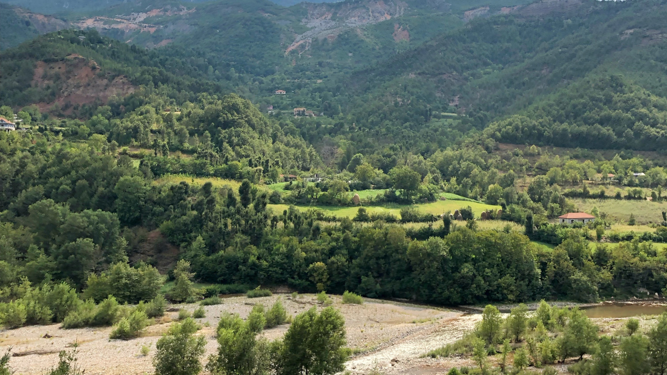 Highland, Body of Water, Road, Mountainous Landforms, Nature. Wallpaper in 1366x768 Resolution