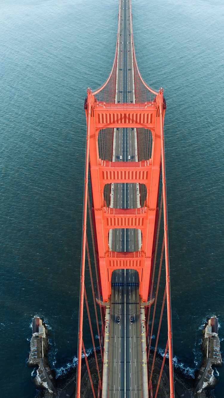 Puente, Puente Golden Gate, Cuerpo de Agua, Infraestructura, la Vía Navegable. Wallpaper in 750x1334 Resolution