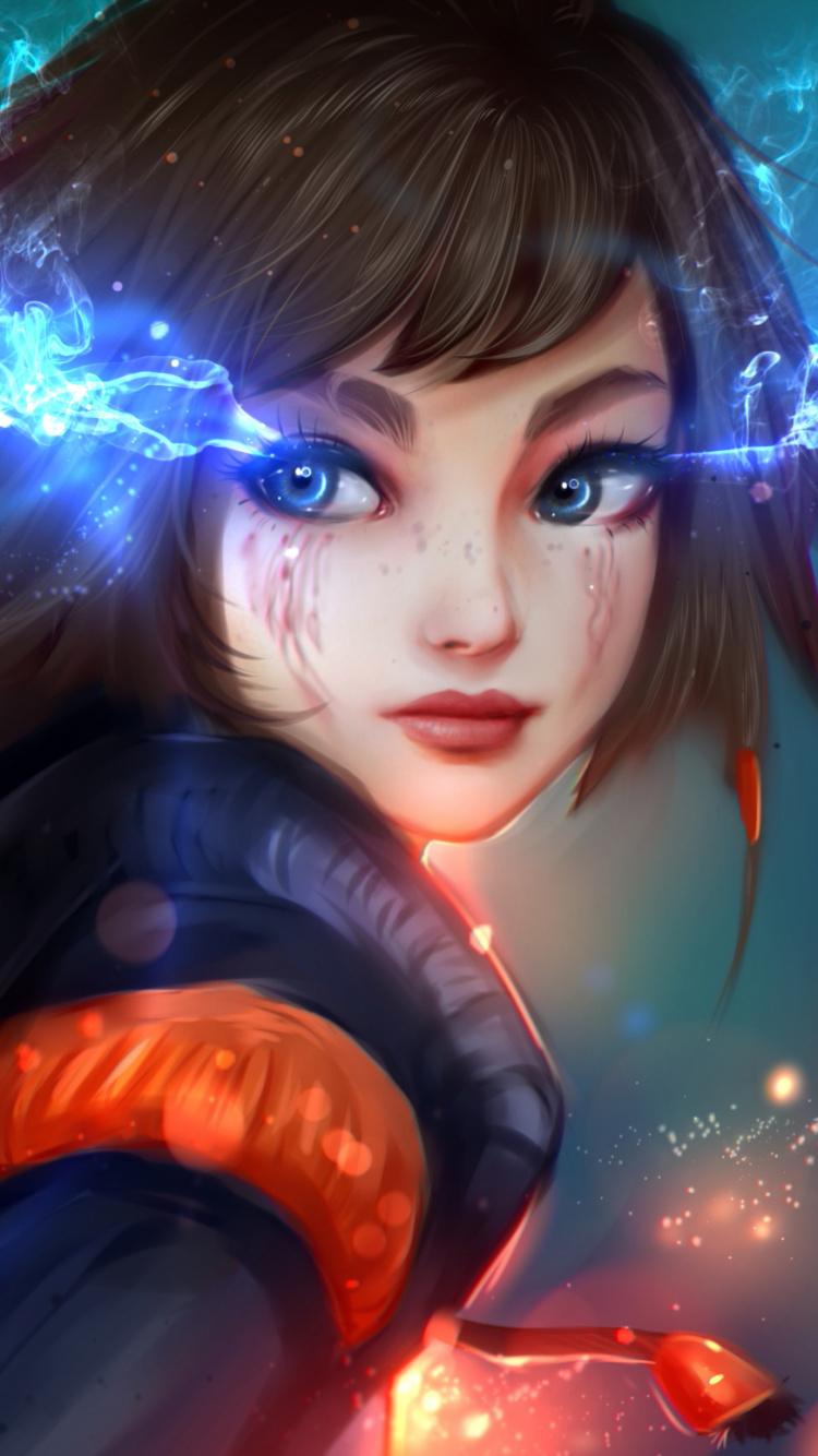 Personaje de Anime de Chica de Pelo Negro. Wallpaper in 750x1334 Resolution