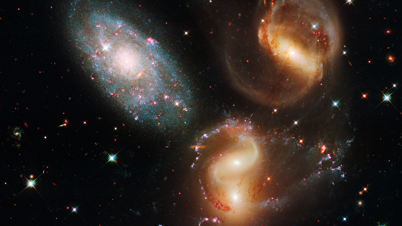 Abbildung Der Weißen Und Braunen Galaxie. Wallpaper in 1366x768 Resolution