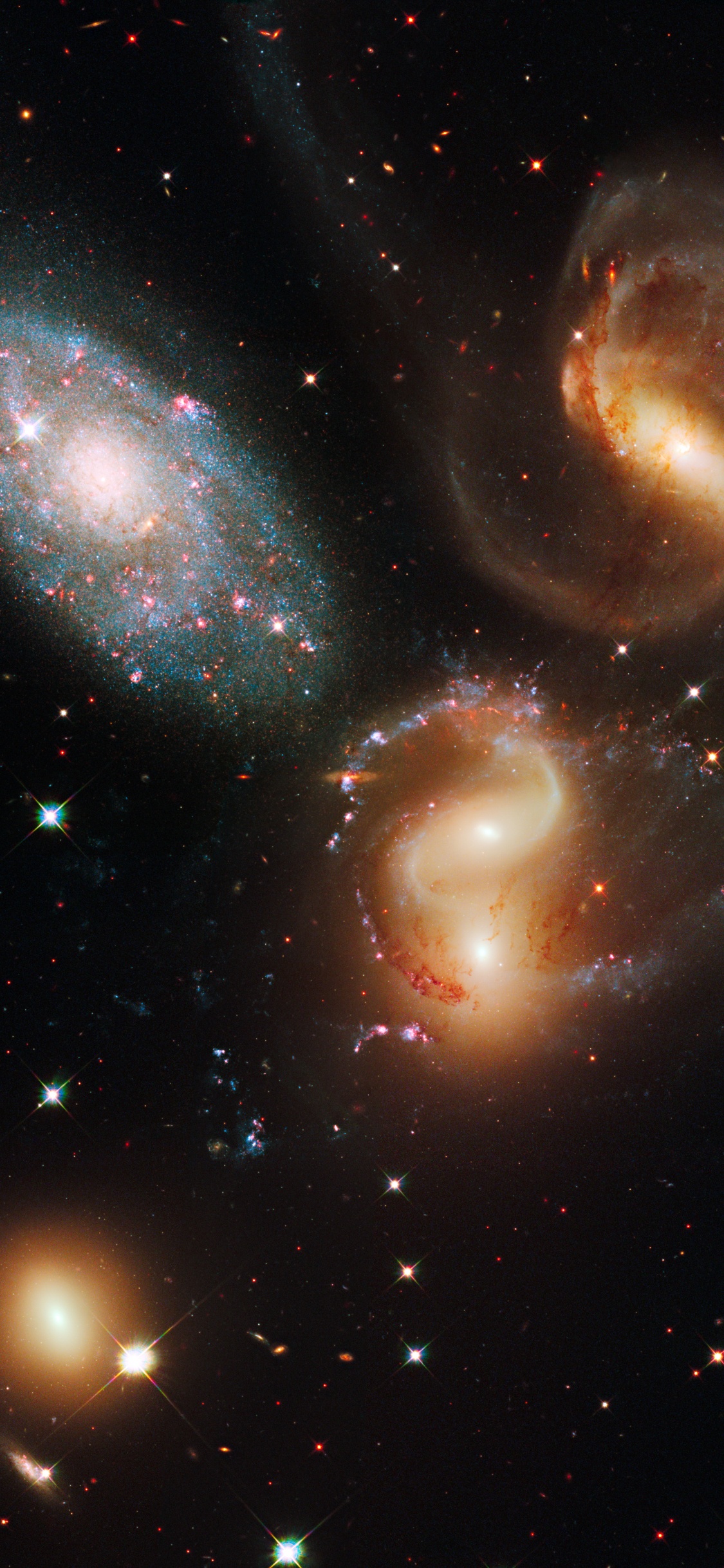 Ilustración de Galaxia Blanca y Marrón. Wallpaper in 1125x2436 Resolution