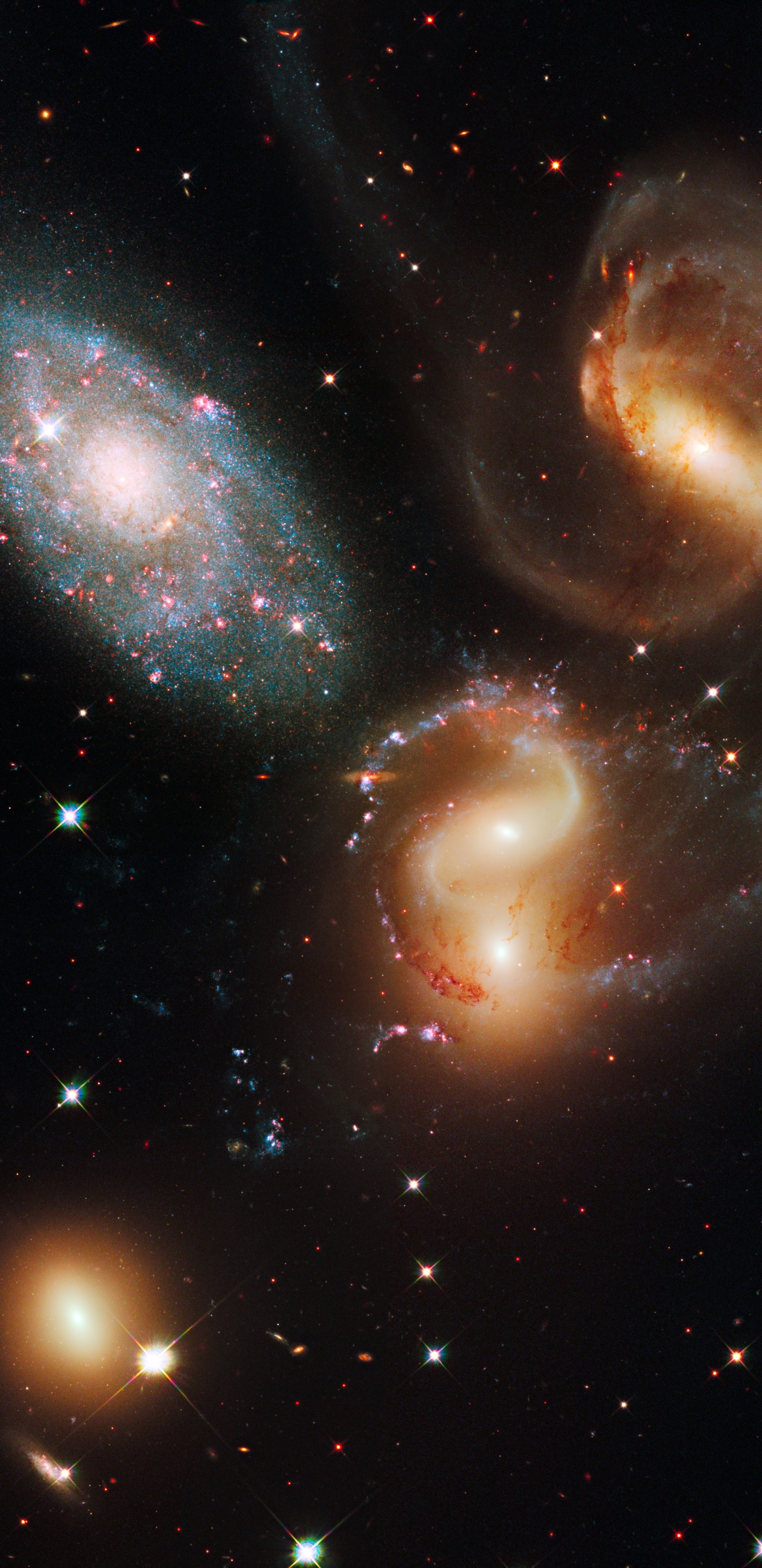 Ilustración de Galaxia Blanca y Marrón. Wallpaper in 1440x2960 Resolution