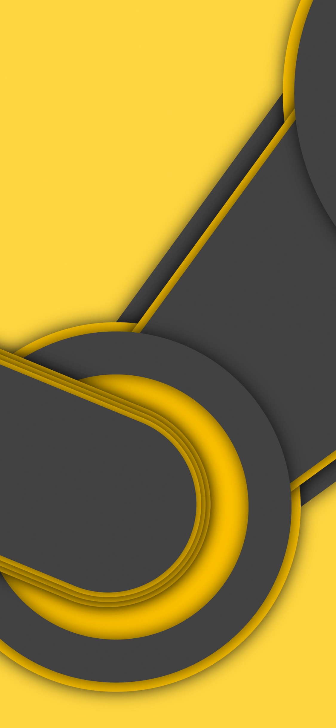 Black and Yellow Oval Frame. Wallpaper in 1125x2436 Resolution