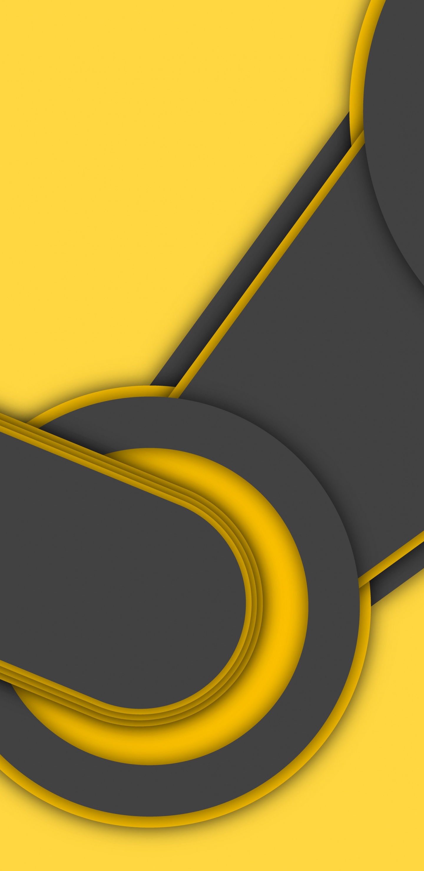 Black and Yellow Oval Frame. Wallpaper in 1440x2960 Resolution