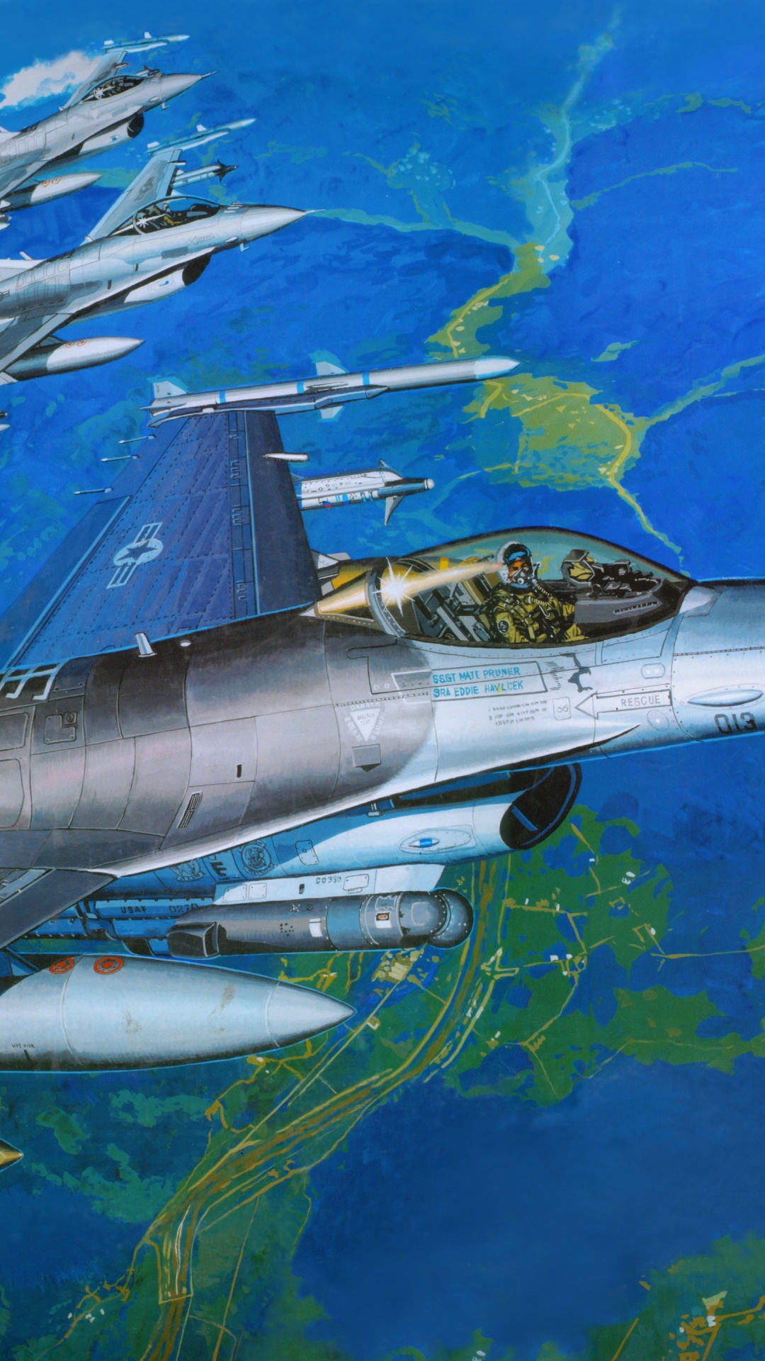 Avion à Réaction Blanc et Noir Survolant le Ciel Vert et Bleu Pendant la Journée. Wallpaper in 1080x1920 Resolution