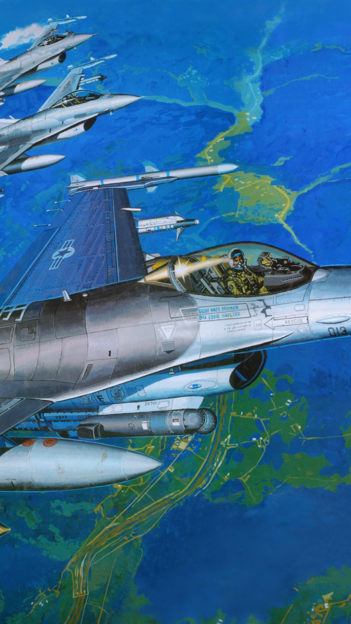 Avion à Réaction Blanc et Noir Survolant le Ciel Vert et Bleu Pendant la Journée. Wallpaper in 720x1280 Resolution