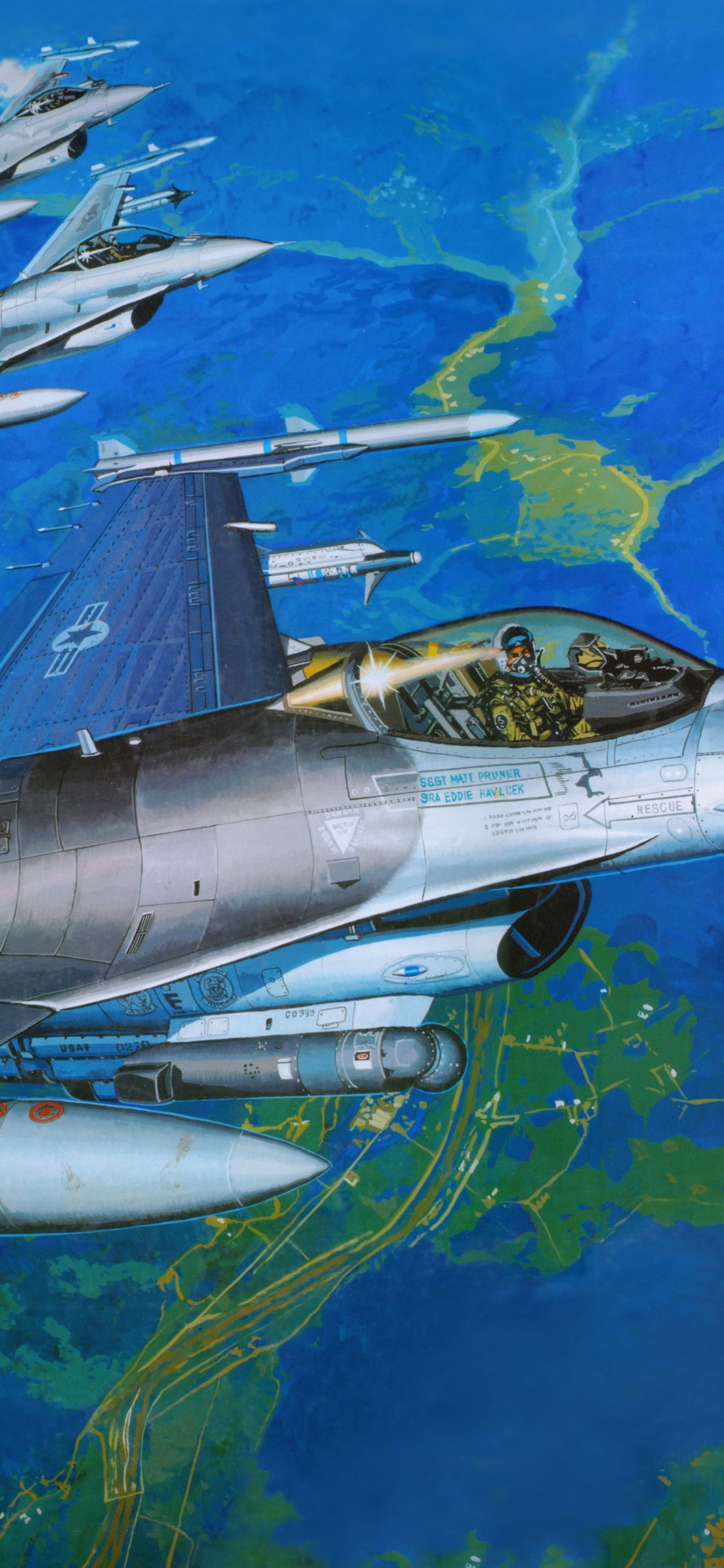 Avión a Reacción Blanco y Negro Sobrevolando el Cielo Verde y Azul Durante el Día. Wallpaper in 1125x2436 Resolution