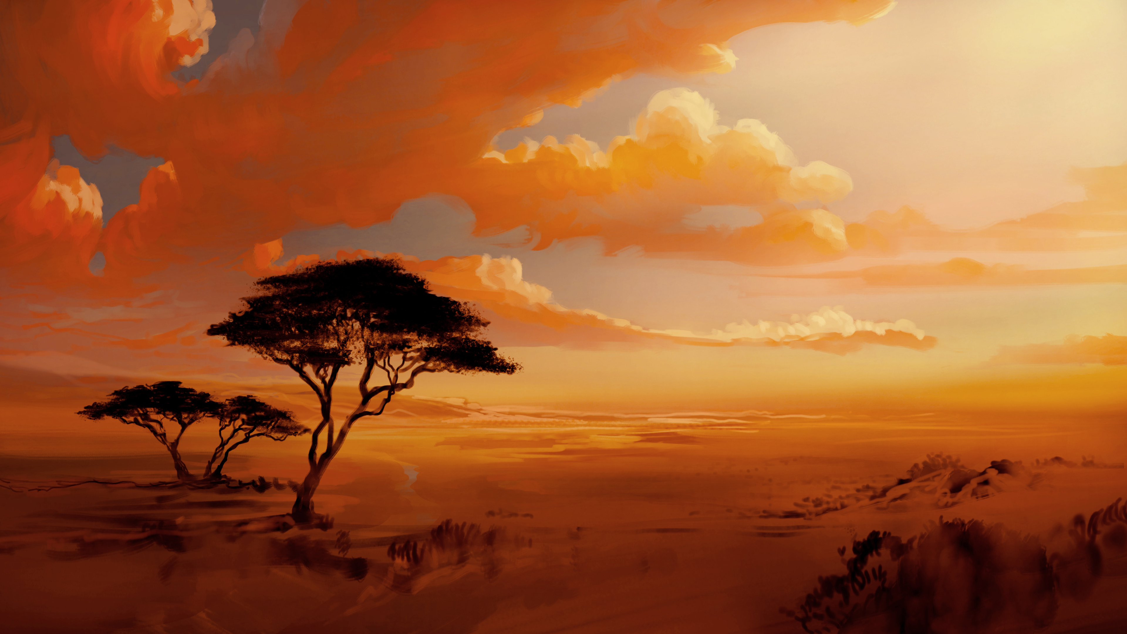 艺术, 气氛, 生态区, 自然景观, 余辉 壁纸 3840x2160 允许