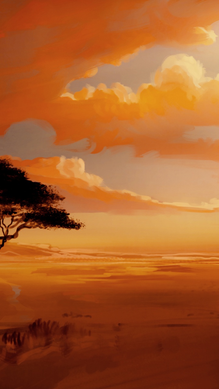 艺术, 气氛, 生态区, 自然景观, 余辉 壁纸 720x1280 允许