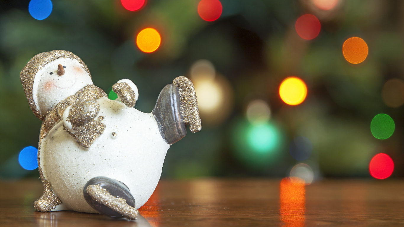 Christmas Day, Snowman, Christmas Ornament, Tree, Christmas. Wallpaper in 1366x768 Resolution