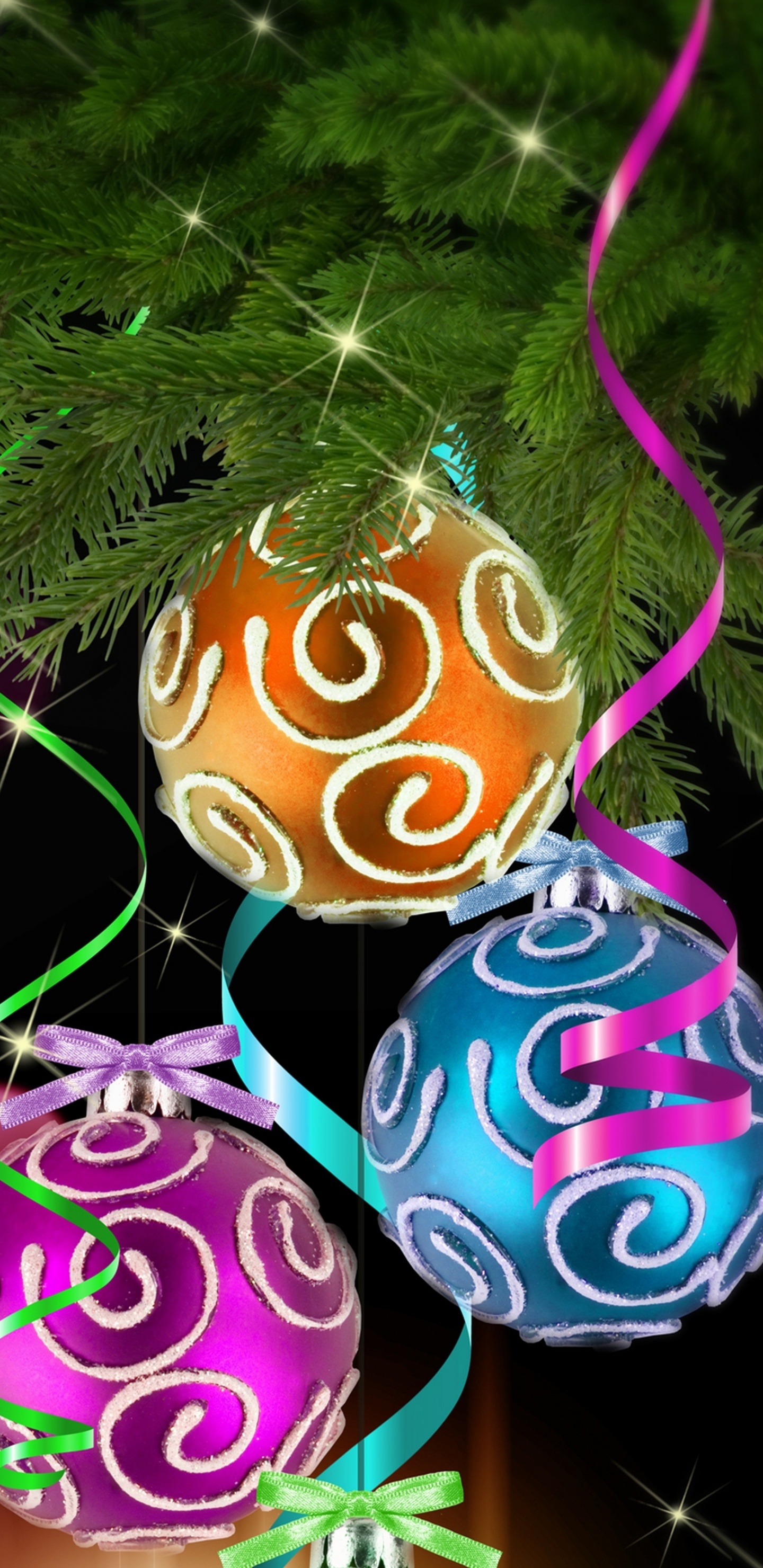 Christmas Day, Christmas Ornament, Light, Pink, Purple. Wallpaper in 1440x2960 Resolution