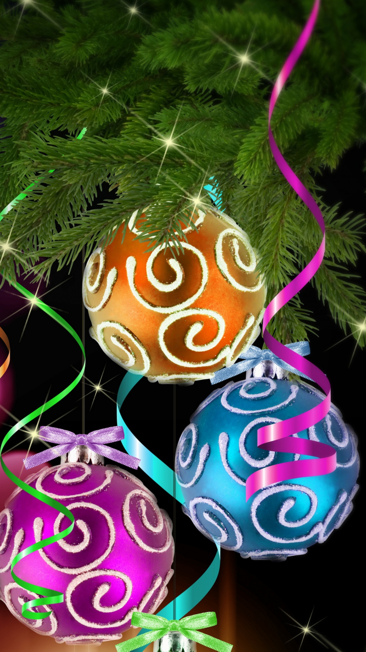 Christmas Day, Christmas Ornament, Light, Pink, Purple. Wallpaper in 750x1334 Resolution