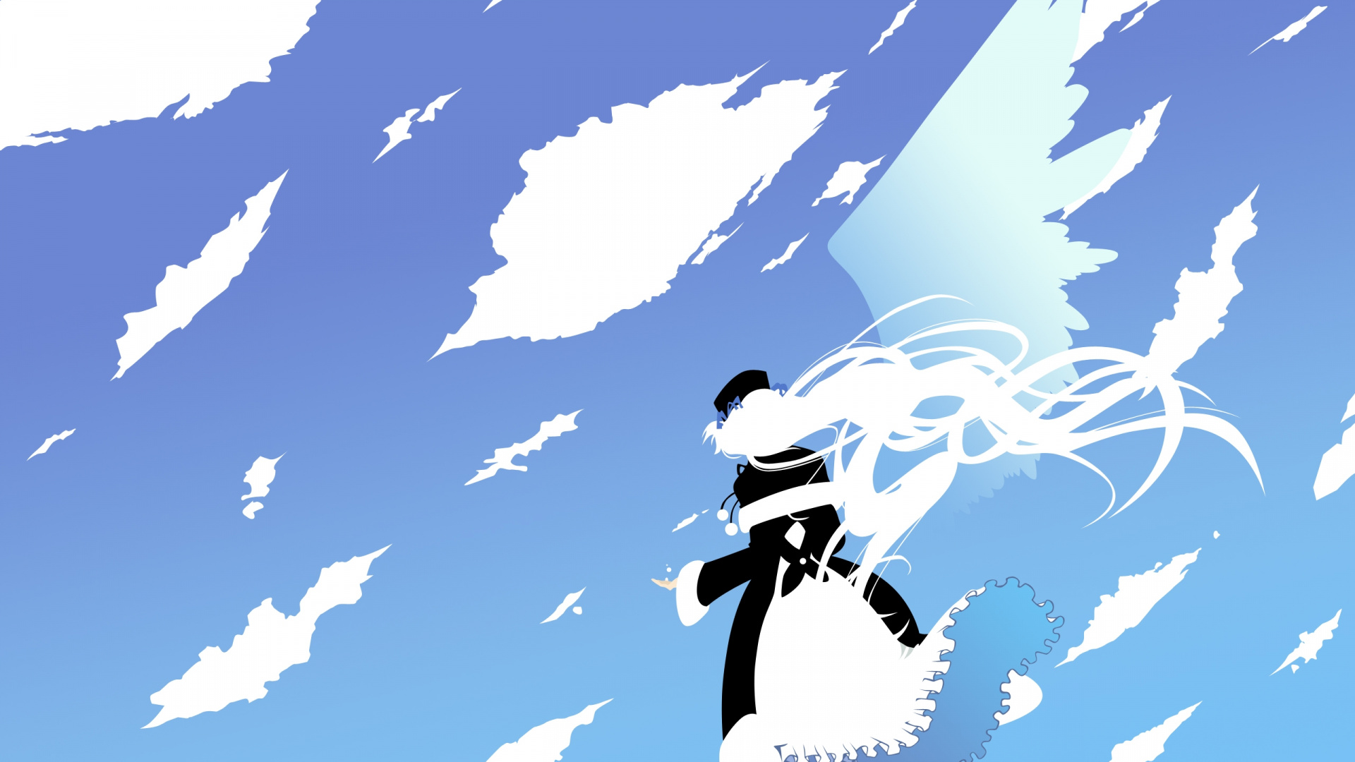 Abstrakte Schwarz-Weiß-Malerei. Wallpaper in 1920x1080 Resolution