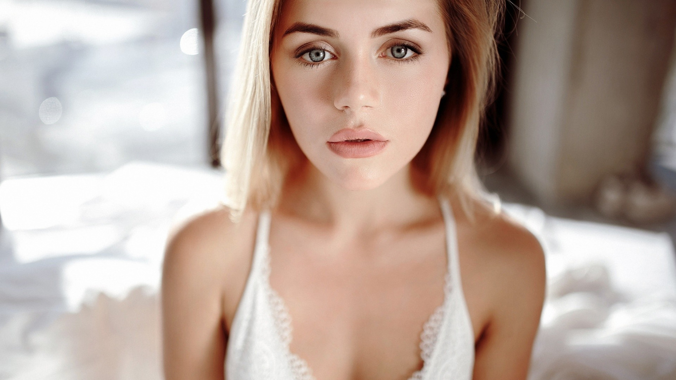 Retrato, Rubia, Cabello, Belleza, Modelo. Wallpaper in 1366x768 Resolution