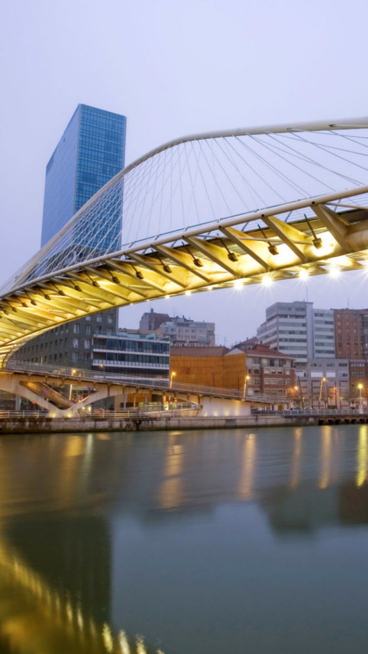Bridge Over Water Near City Buildings During Night Time. Wallpaper in 720x1280 Resolution