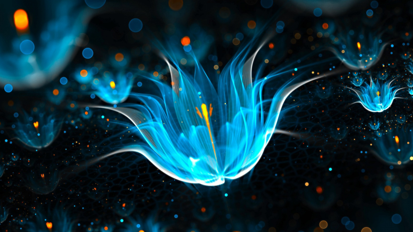 Blue and White Light Illustration. Wallpaper in 1366x768 Resolution