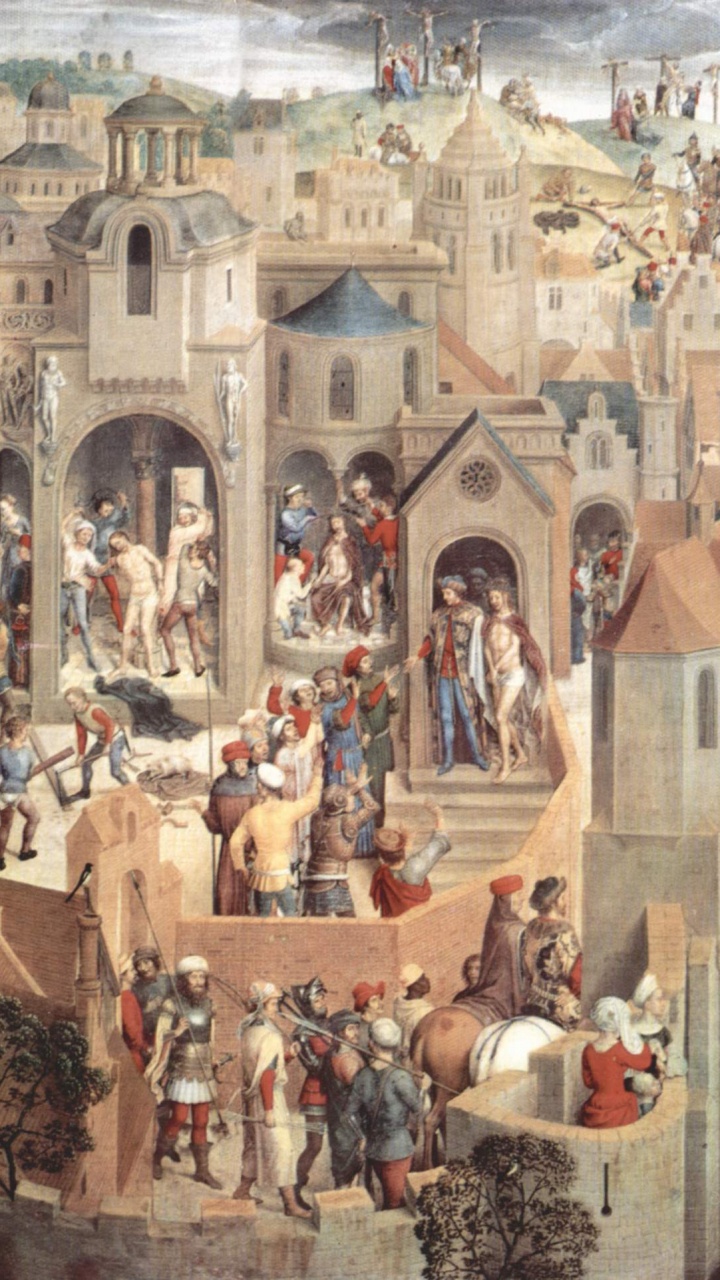 Les Gens Dans Une Peinture de la Ville. Wallpaper in 720x1280 Resolution