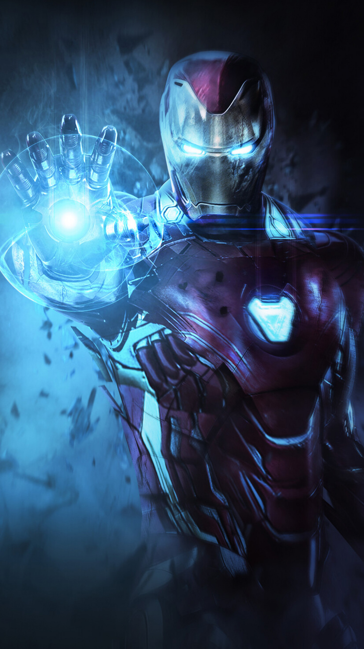 Iron Man, Kunst, Electric Blue, Raum, Illustration. Wallpaper in 750x1334 Resolution