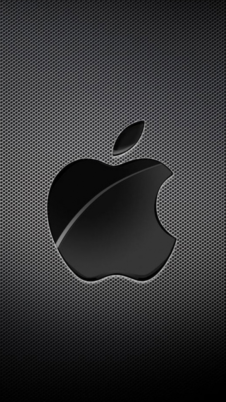 Weißes Und Schwarzes Apfellogo. Wallpaper in 750x1334 Resolution